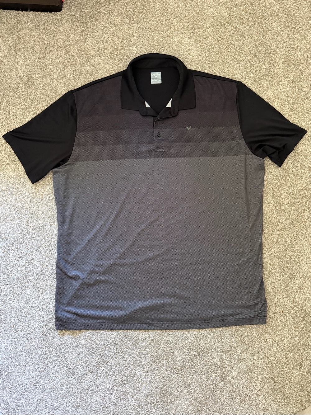 Callaway Men’s Black and Charcoal Gradient Polo